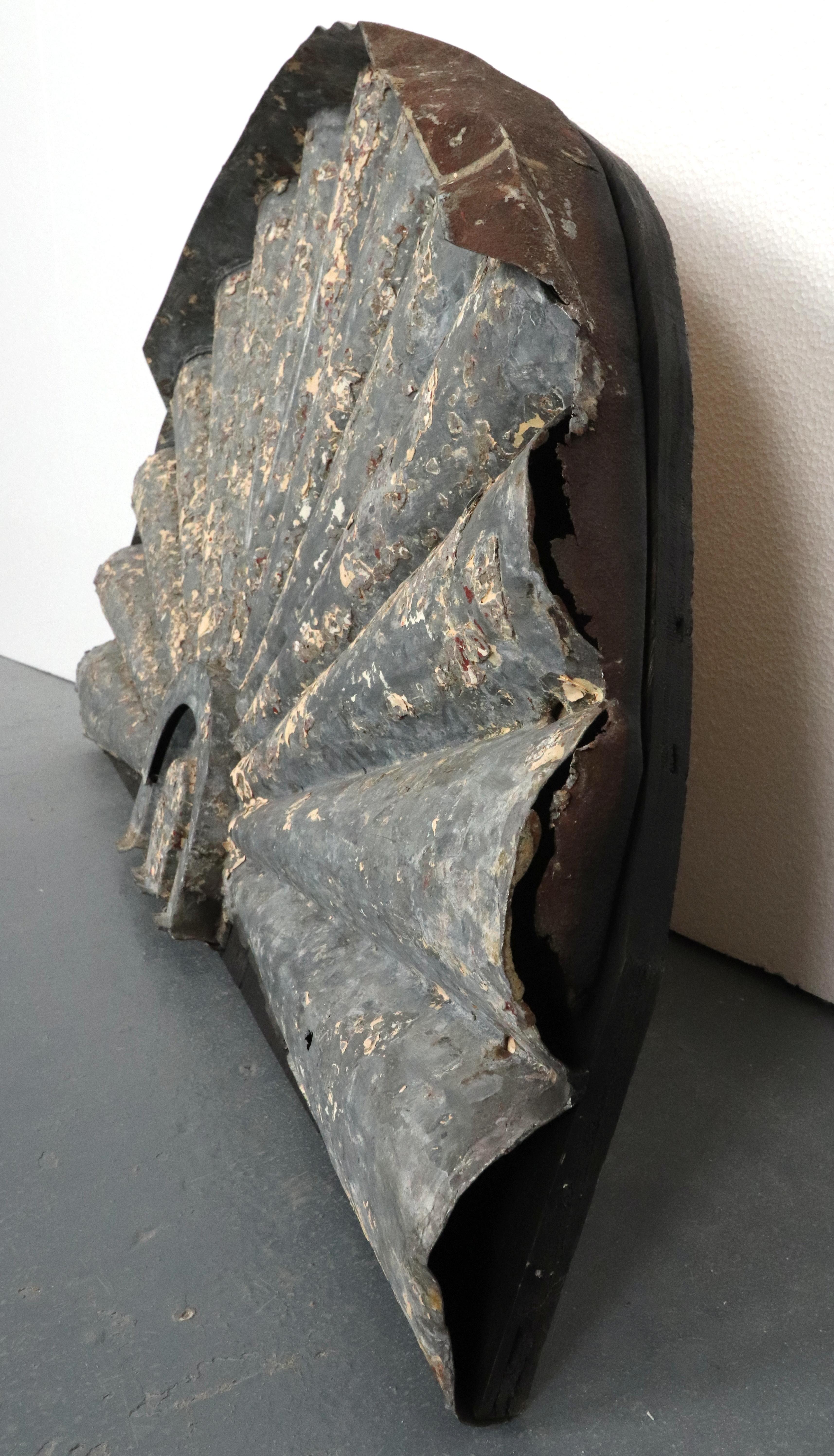 Colgante de pared con forma de abanico de zinc antiguo Estadounidense