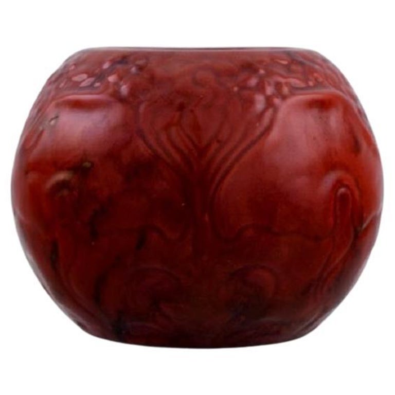 Antique Zsolnay Art Nouveau Vase in Glazed Stoneware, Early 20th C For Sale at 1stDibs