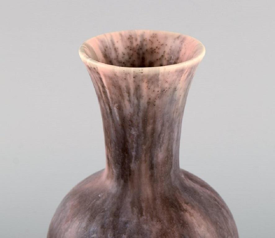 Hungarian Antique Zsolnay Vase in Glazed Ceramic with Pink Undertones, Approx 1910 For Sale
