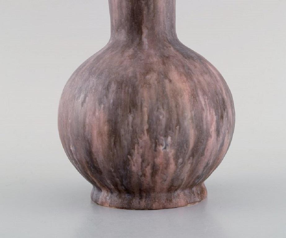 Early 20th Century Antique Zsolnay Vase in Glazed Ceramic with Pink Undertones, Approx 1910 For Sale