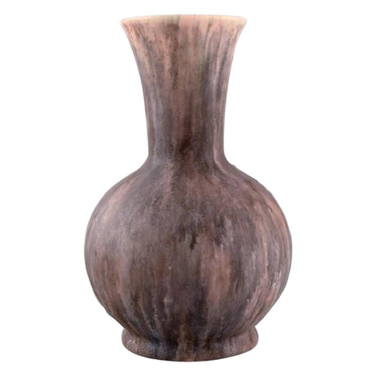 Antique Zsolnay Vase in Glazed Ceramic with Pink Undertones, Approx 1910 For Sale at 1stDibs