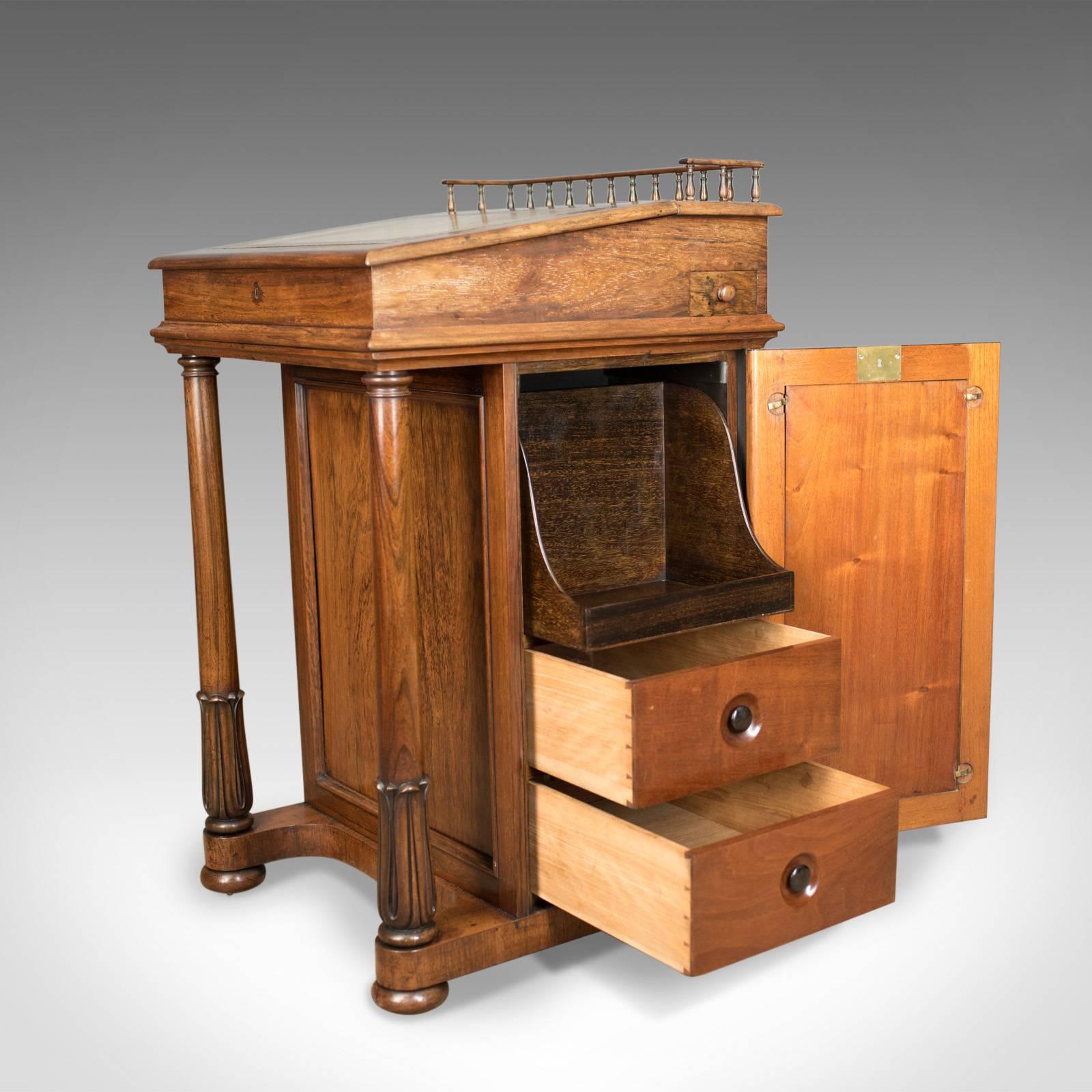 Antique, Davenport, Burrey and White, Rosewood, Desk, William IV, circa 1835 1