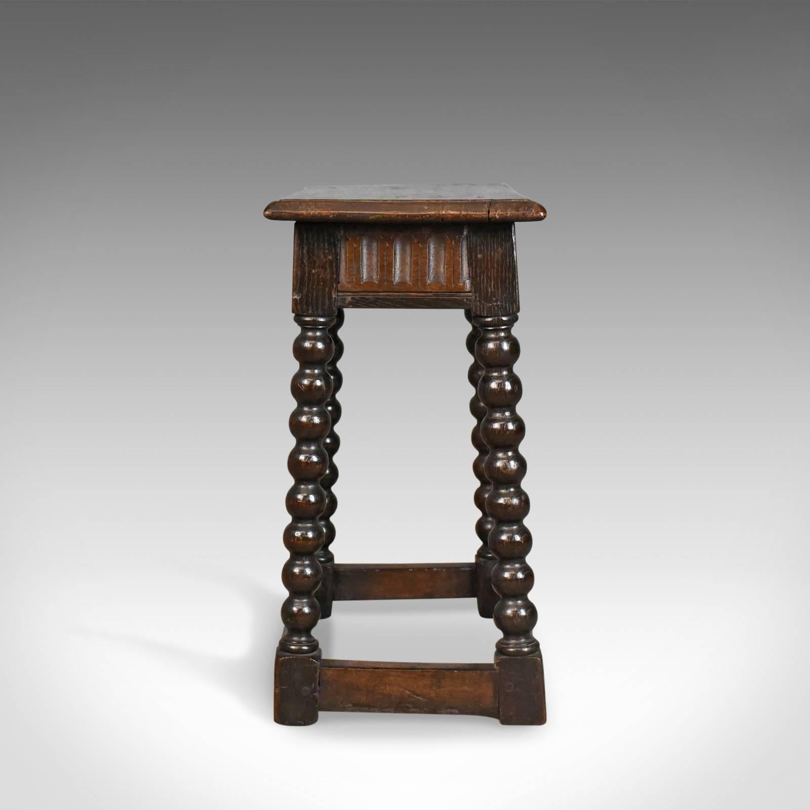 Antique Joint Stool English Late Georgian Oak Seat, circa 1800 In Good Condition In Hele, Devon, GB