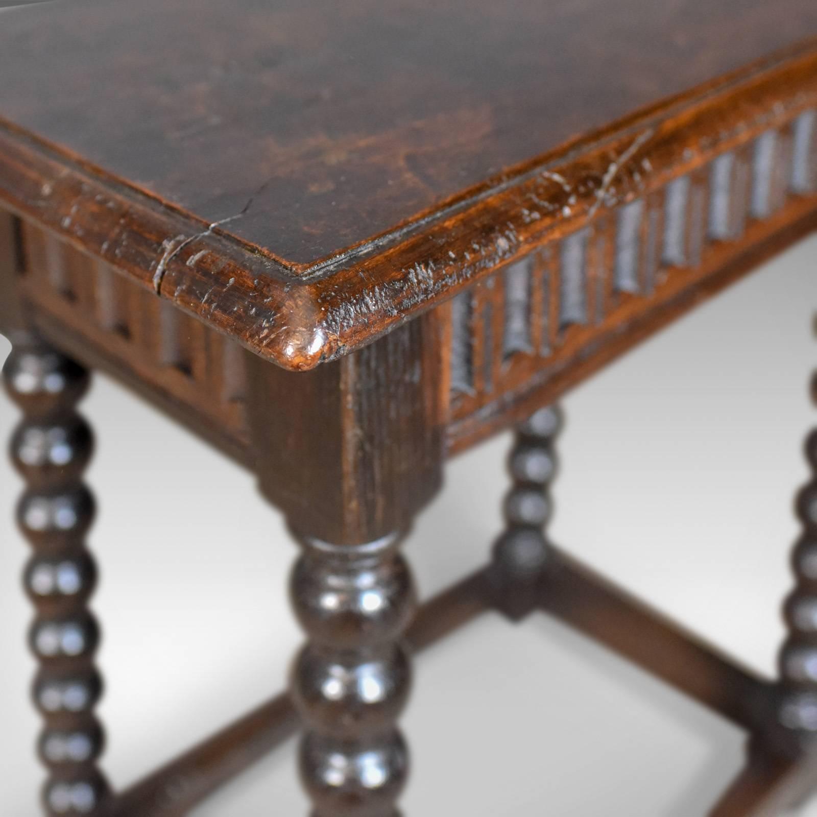 Antique Joint Stool English Late Georgian Oak Seat, circa 1800 1