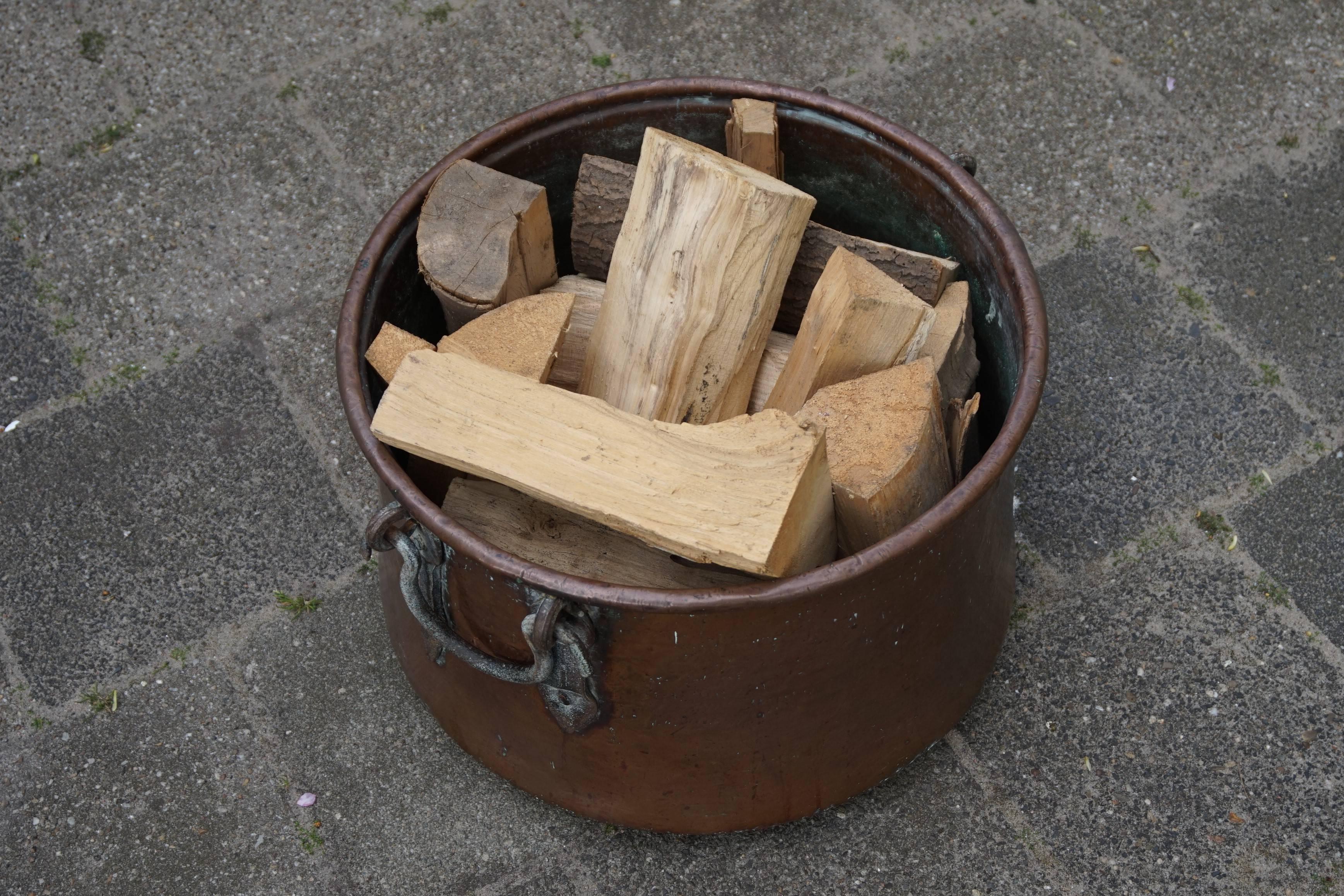 large copper pots for firewood