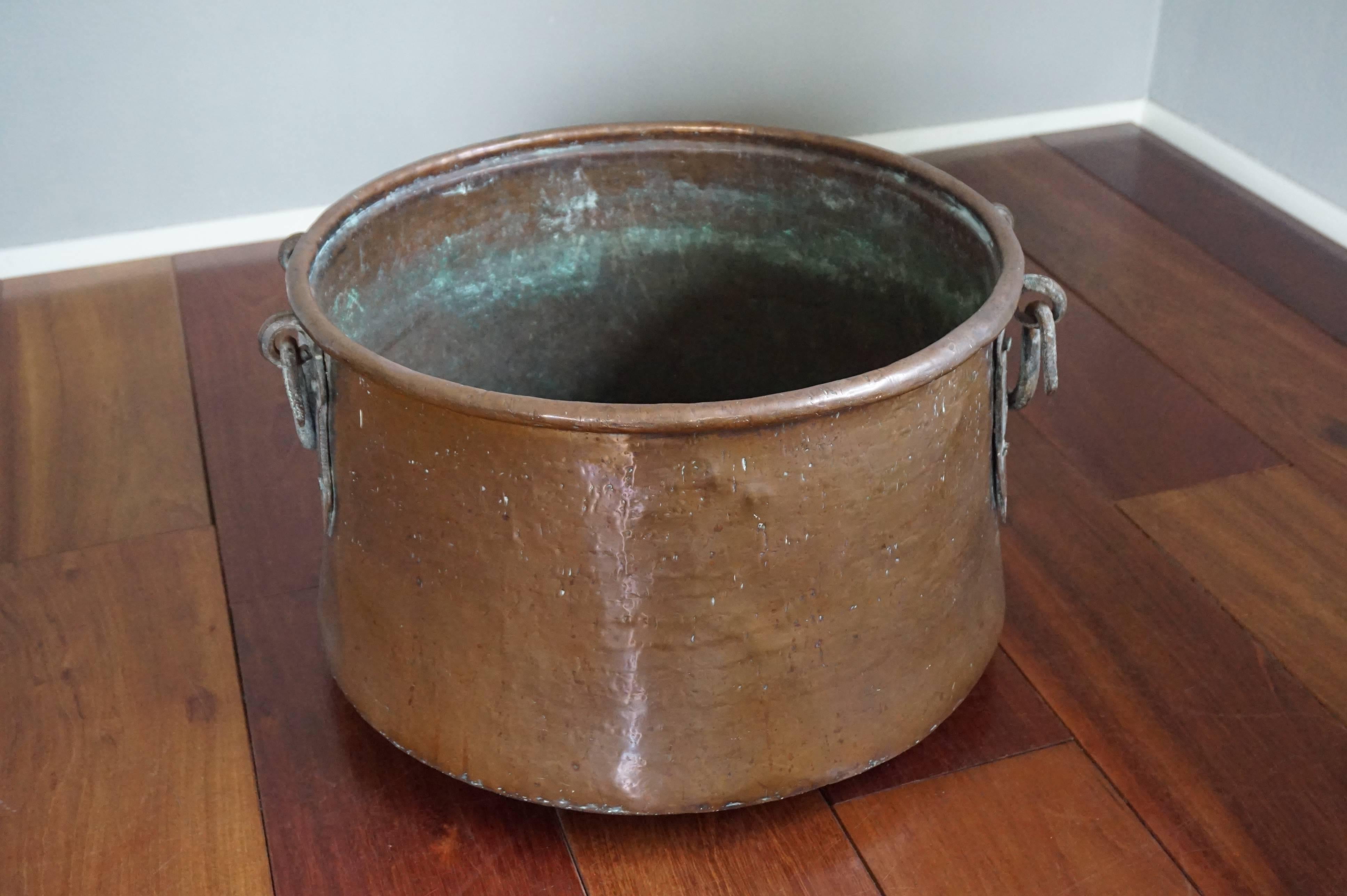 large copper firewood bucket