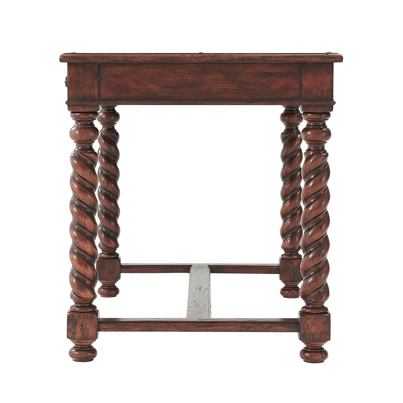 Rustic Antiqued 17th Century Style Writing Table For Sale