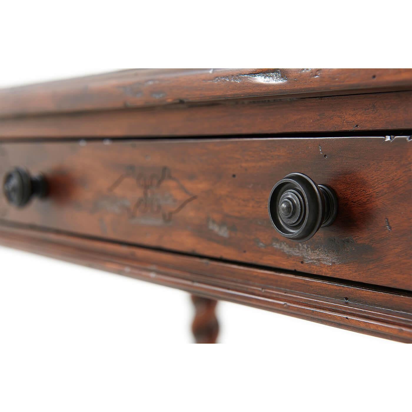 Antiqued 17th Century Style Writing Table In New Condition For Sale In Westwood, NJ
