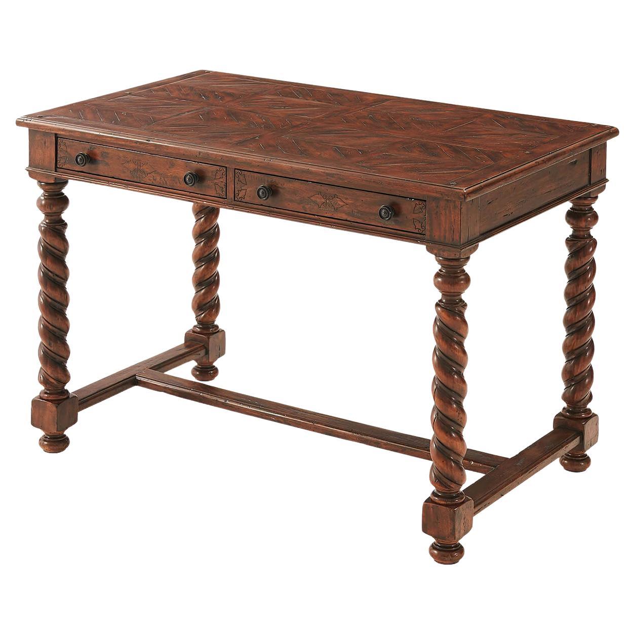 Antiqued 17th Century Style Writing Table For Sale