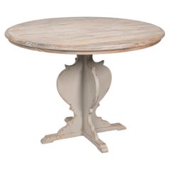 Antiqued Bistro Table with Scrolled Pedestal, 42 Inch