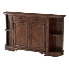 Antiqued Bowfront Side Cabinet