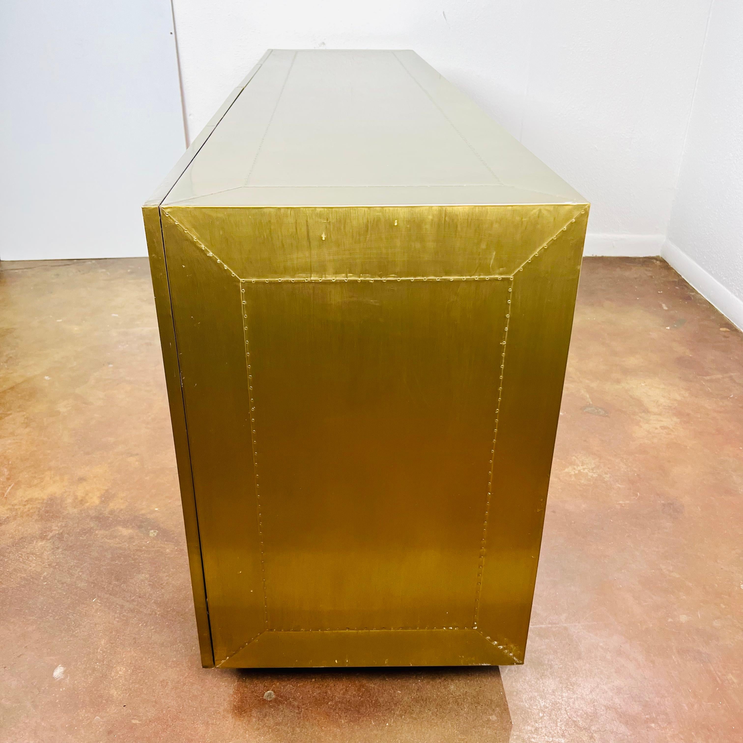 Contemporary Antiqued Brass Sideboard / Credenza