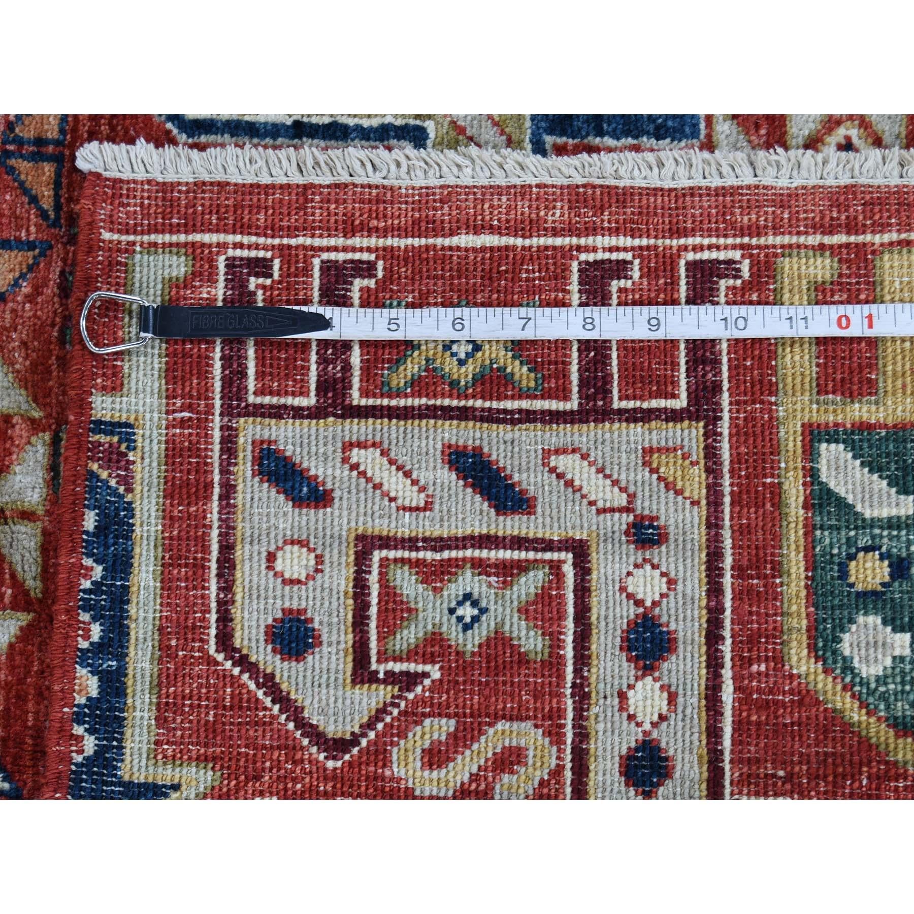 Antiqued Caucasian Akstafa Design Hand Knotted Pure Wool Oriental Rug 5