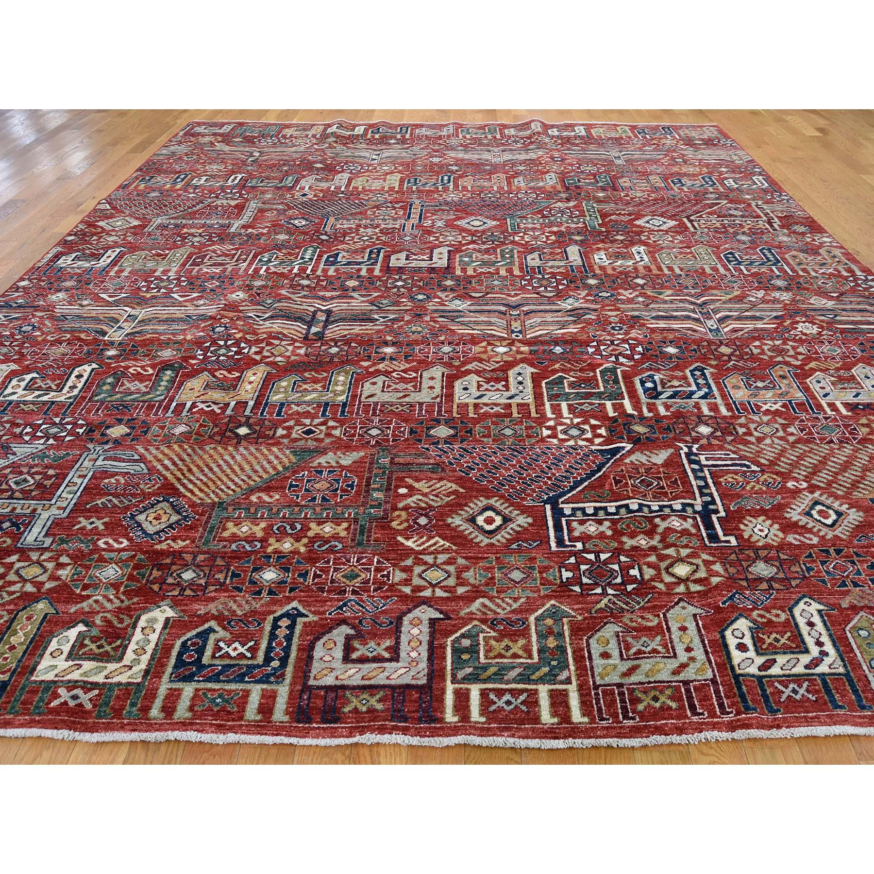 Other Antiqued Caucasian Akstafa Design Hand Knotted Pure Wool Oriental Rug