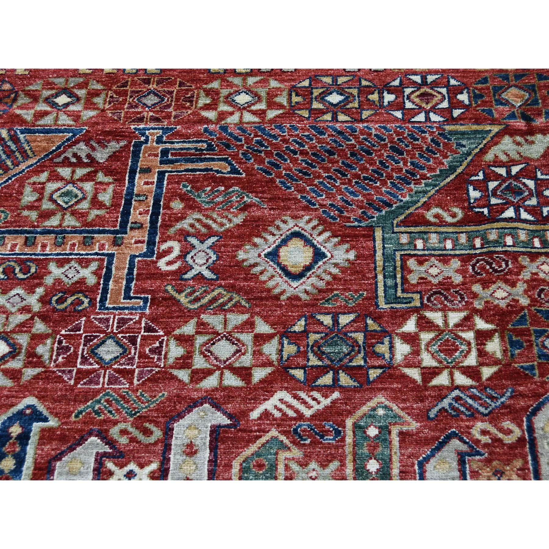 Antiqued Caucasian Akstafa Design Hand Knotted Pure Wool Oriental Rug 2