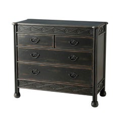 Antiqued Ebonized Chest of Drawers