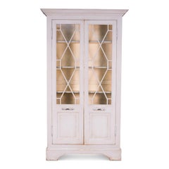 Antiqued Farmhouse Style Painted Cabinet