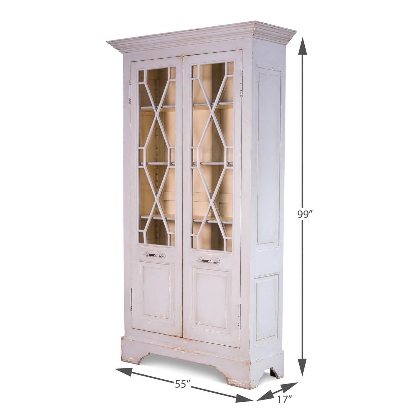 Antiqued Farmhouse Style Painted Cabinet In New Condition In Westwood, NJ