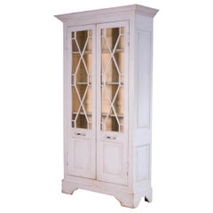 Antiqued Farmhouse Style Painted Cabinet