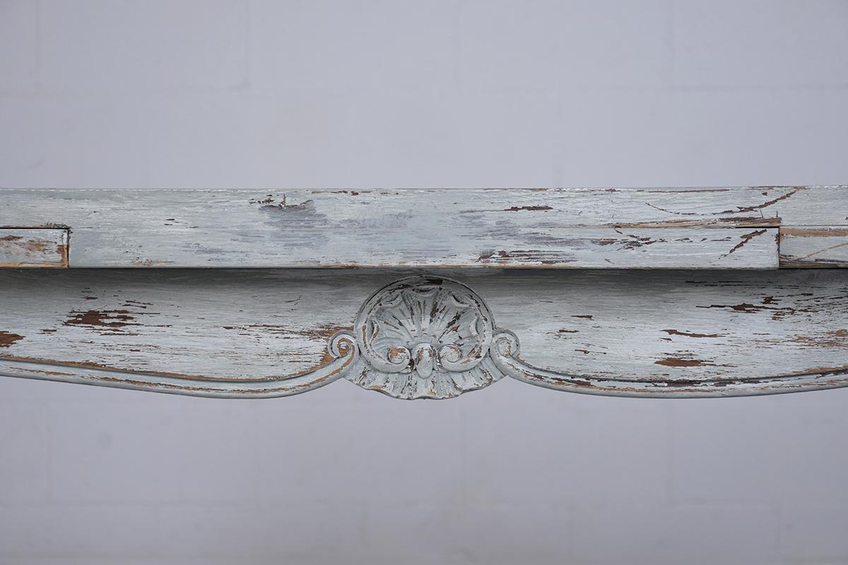 Late 19th Century French Louis XV Extendable Dining Table in Grey & Oyster For Sale 2