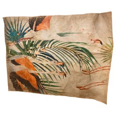 “Antiqued” French Wallpaper Panels of Flamingoes 'Limited Edition'