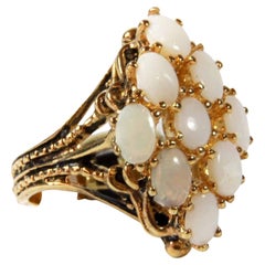 Providence Vintage Genuine Opal 18k Yellow Gold Electroplated Cocktail Ring