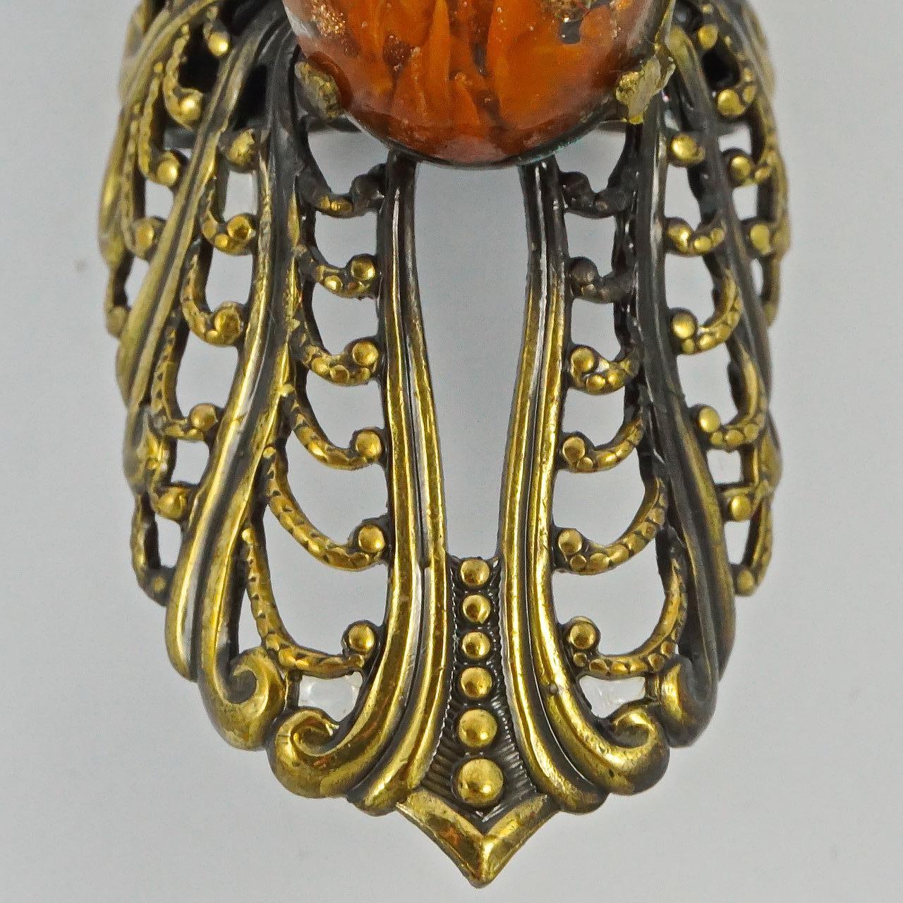 Bague d'affirmation Confetti en plaqué or orange et bronze ancien Bon état - En vente à London, GB
