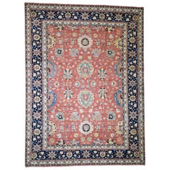 Antiqued Heriz Re-Creation All-Over Design Hand Knotted Oriental Rug