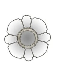 Antique Mirror italien sculpté en argent doré avec détails en verre biseauté