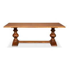 Antiqued Italian Trestle Dining Table
