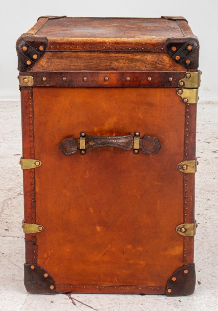 Antiqued Leather Storage Chest 2