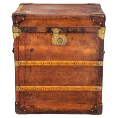 Antiqued Leather Storage Chest