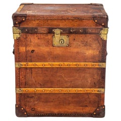 Vintage Antiqued Leather Storage Chest