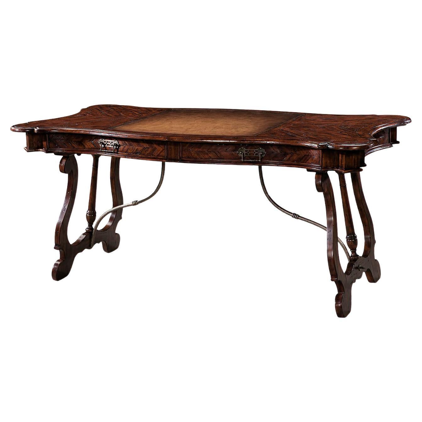 Antiqued Mahogany Writing Table For Sale