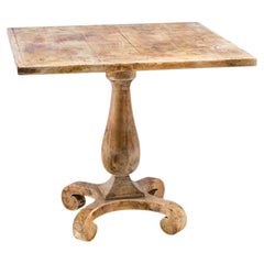 Antiqued Oak Bistro Table with Turned Pedestal