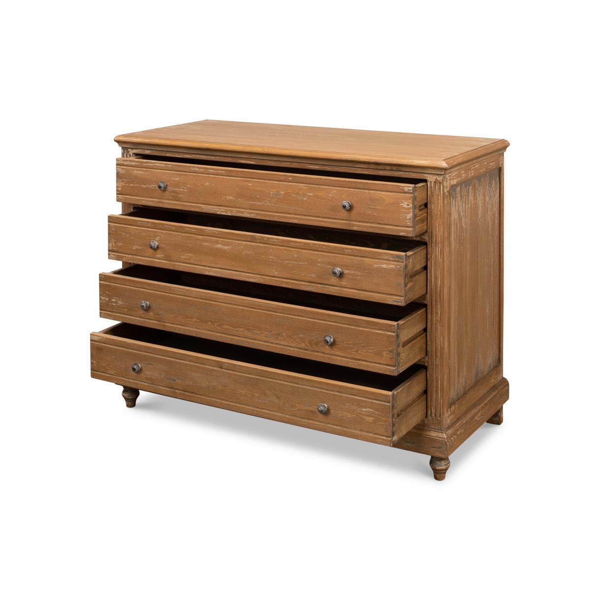 French Provincial Antiqued Pine Provincial Dresser For Sale