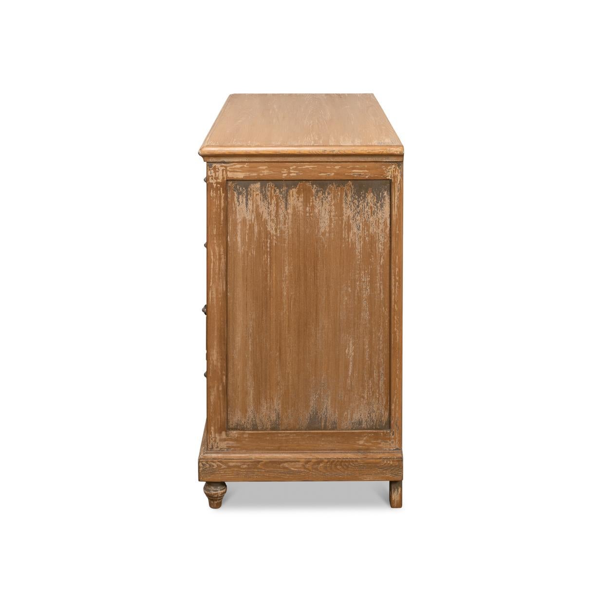 Contemporary Antiqued Pine Provincial Dresser For Sale