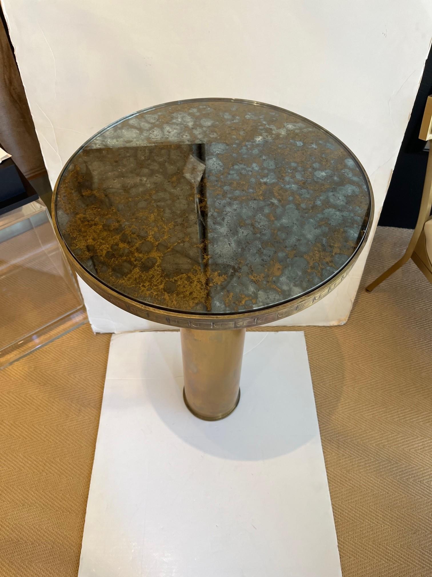 Antiqued Rare WWII Brass Shell Case with Tapering Form Side Table For Sale 1