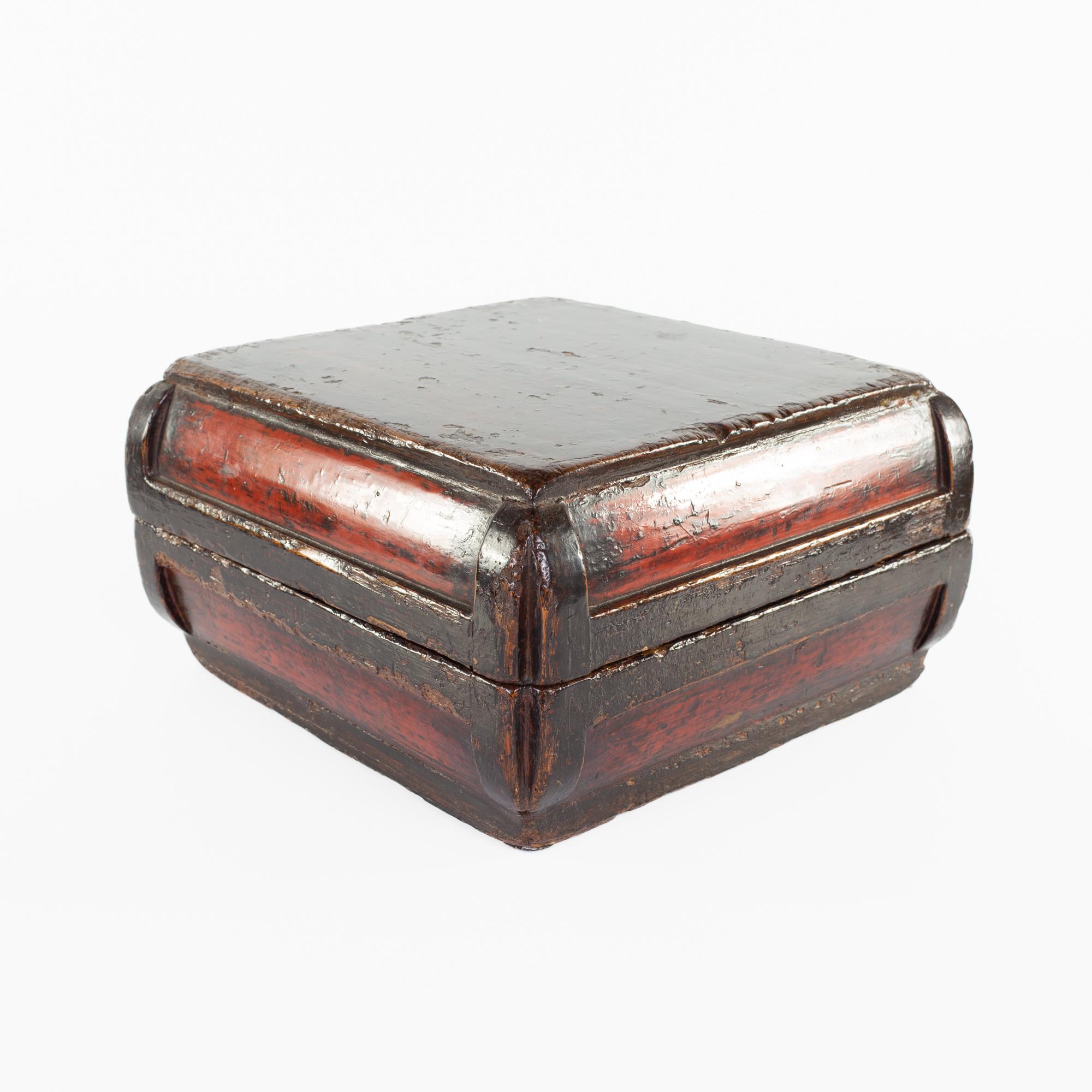 Antiqued red lacquer trinket box

This trinket box measures: 14 wide x 14 deep x 7.5 inches high

This box is in Excellent Vintage Condition with minor marks, dents, and wear.

We take our photos in a controlled lighting studio to show as much