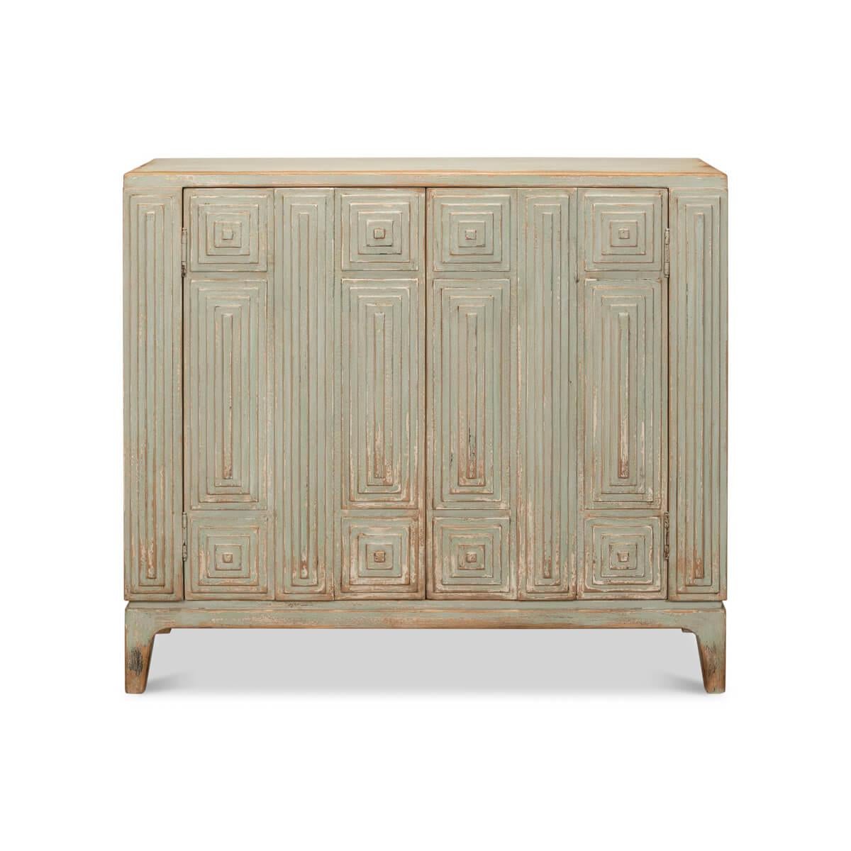 
A statement piece that effortlessly brings historical depth and character to your space. This cabinet, measuring 50 inches in width, 43 inches in height, and 18 inches in depth, is a sizable treasure that promises both form and function.

The