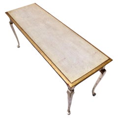 Table console vintage à feuilles d'or argentées et dorées Antiquities