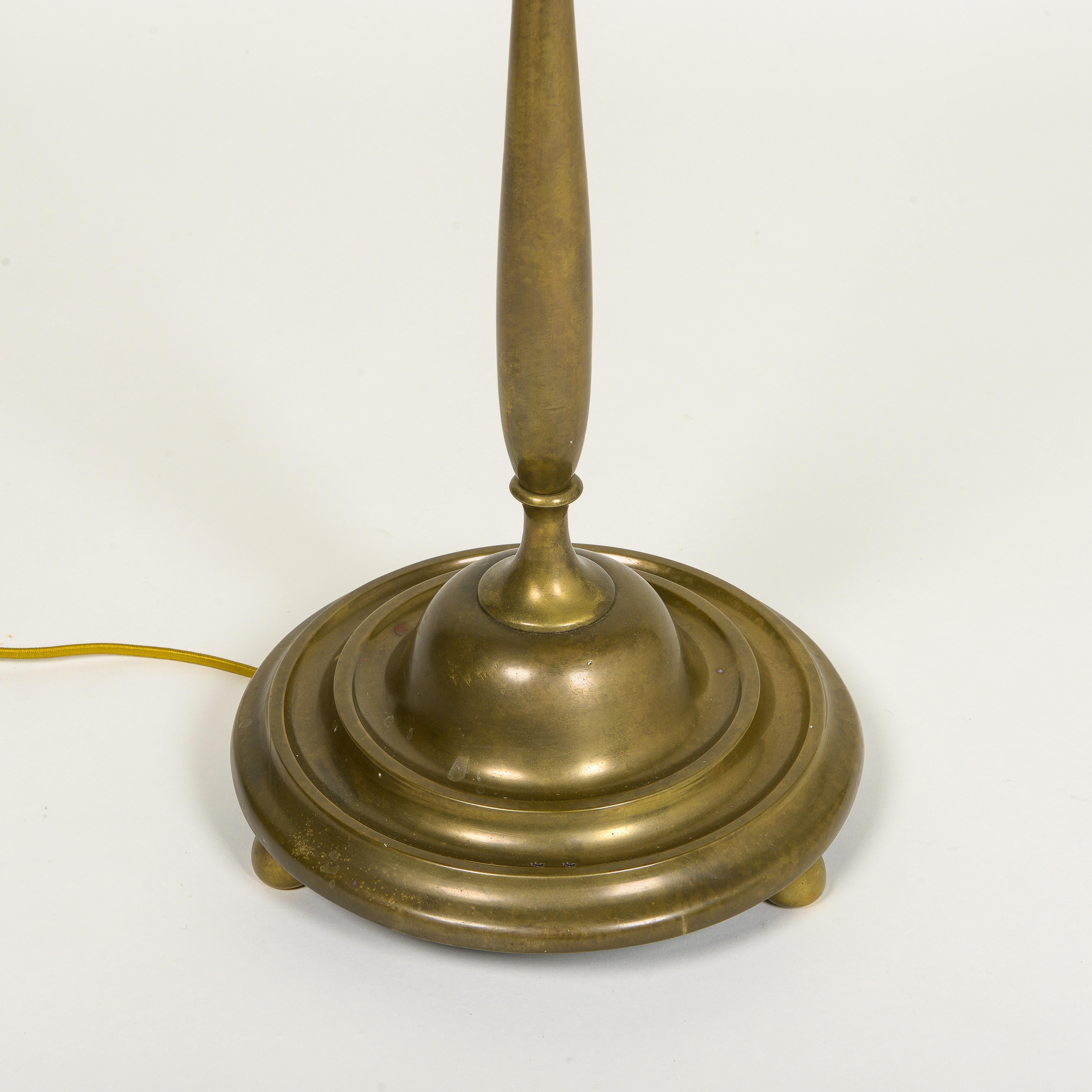 Contemporary Antiqued Solid Brass Floor Lamp