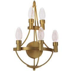 Antiqued Solid Brass Lyceum Outdoor Wall Sconce by Elisterno