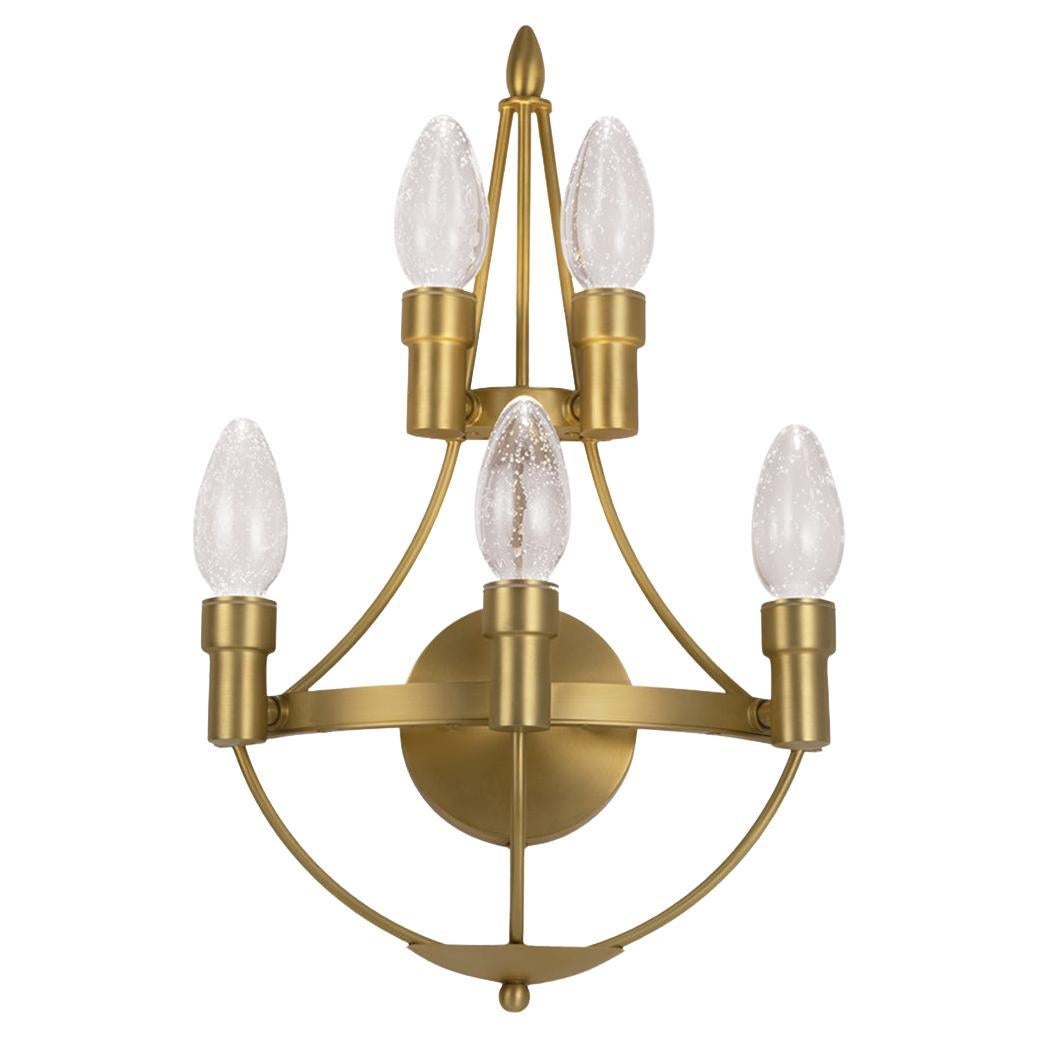 Antiqued Solid Brass Lyceum Outdoor Wall Sconce by Elisterno