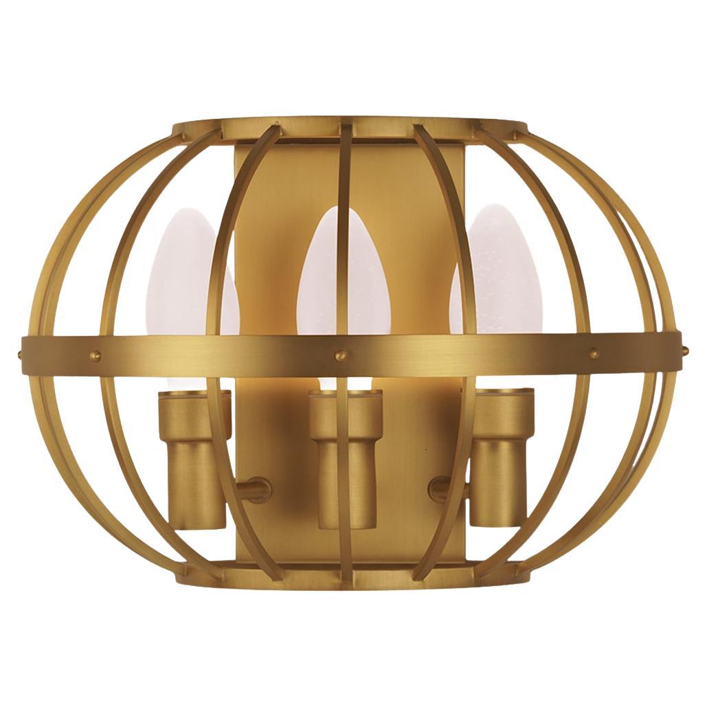 Antiqued Solid Brass Terra Prima Outdoor Wall Sconce by Elisterno