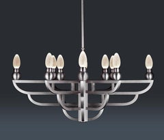 Antiqued Stainless Steel Adelphi Outdoor Chandelier by Elisterno