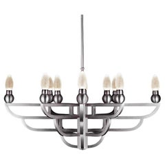Antiqued Stainless Steel Adelphi Outdoor Chandelier by Elisterno