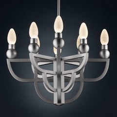 Antiqued Stainless Steel Adelphi Outdoor Pendant Chandelier by Elisterno