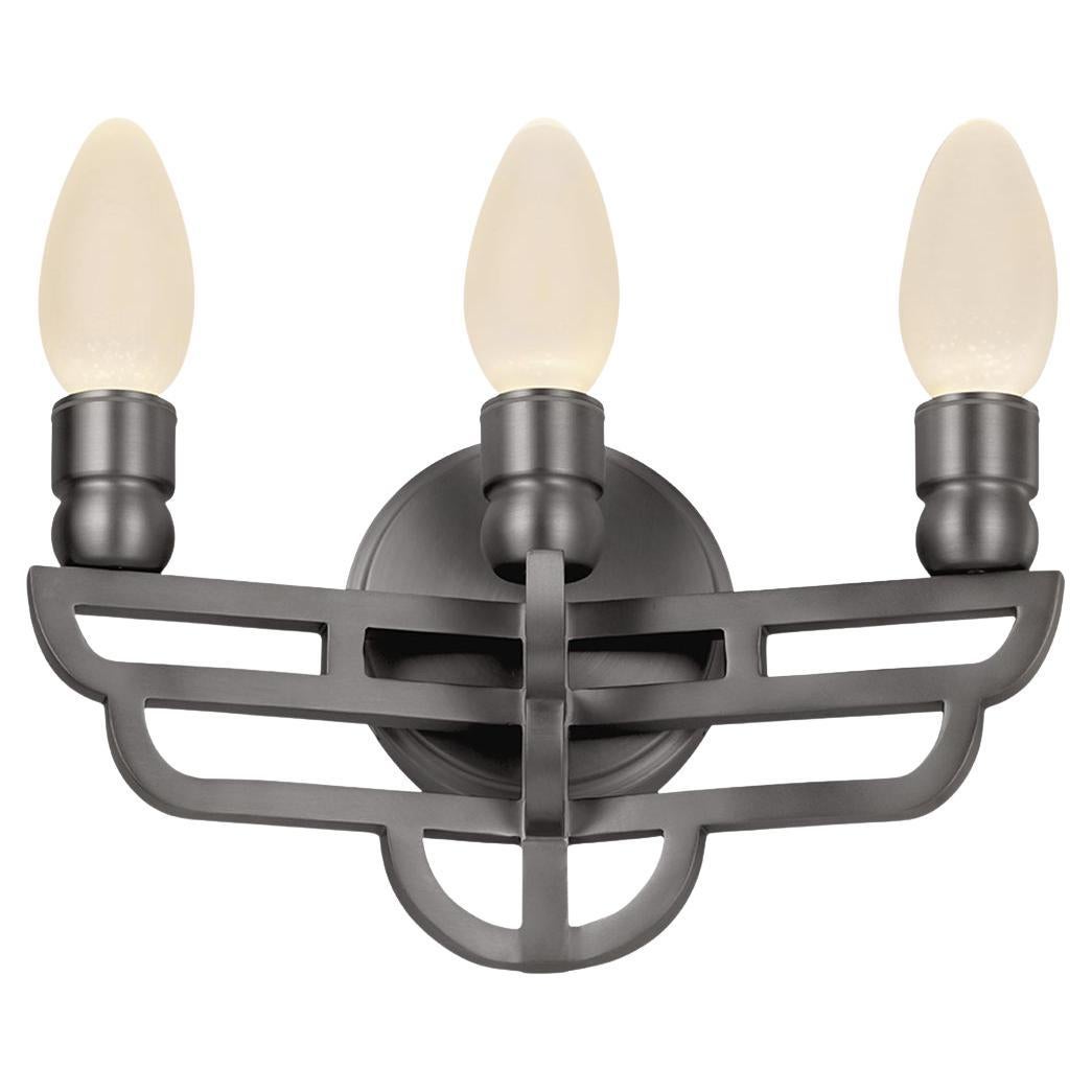 Antiqued Stainless Steel Adelphi Outdoor Wall Sconce by Elisterno For Sale