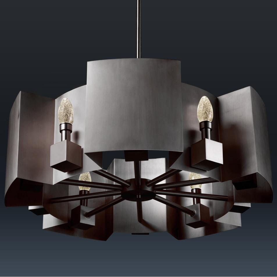 Chinese Antiqued Stainless Steel Dellintero Outdoor Chandelier by Elisterno For Sale
